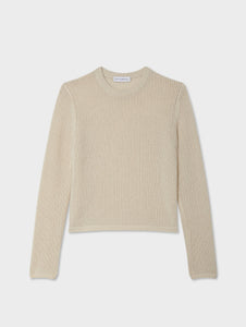 White & Warren Cashmere Waffle Mesh Crew