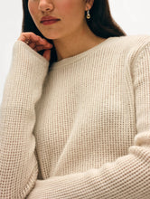 Load image into Gallery viewer, White &amp; Warren Cashmere Waffle Mesh Crew
