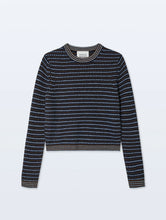 Load image into Gallery viewer, White &amp; Warren Cashmere Textured Stripe Crew
