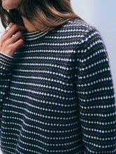 Load image into Gallery viewer, White &amp; Warren Cashmere Textured Stripe Crew

