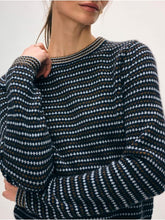 Load image into Gallery viewer, White &amp; Warren Cashmere Textured Stripe Crew
