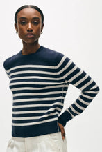 Load image into Gallery viewer, White &amp; Warren Cashmere Striped Crewneck
