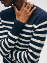 Load image into Gallery viewer, White &amp; Warren Cashmere Striped Crewneck
