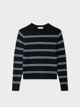 Load image into Gallery viewer, White &amp; Warren Fine Cotton Boucle Stripe Crewneck
