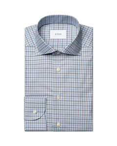Eton Three Color Check Twill Shirt