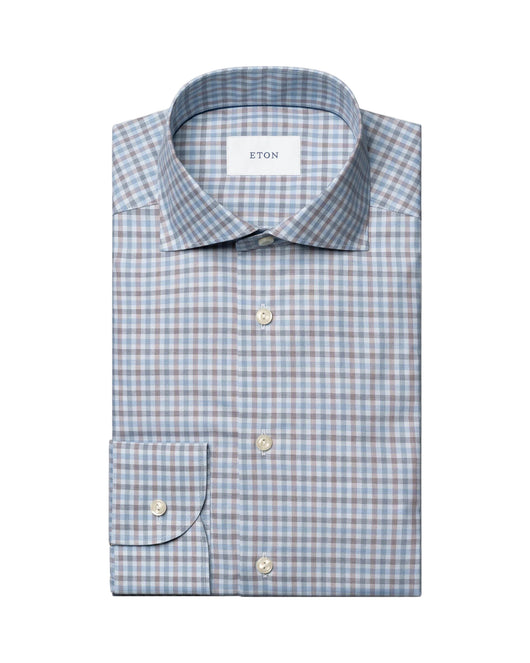 Eton Three Color Check Twill Shirt