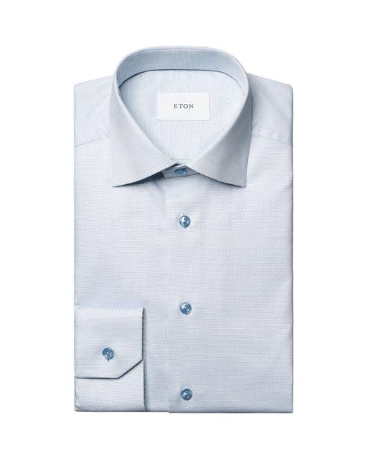 Eton Semi Solid Cotton Tencel Lyocell Shirt