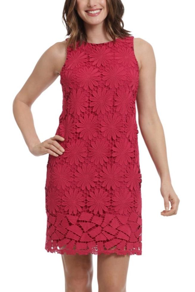 London Times Womens Beach Short Shift Dress Pink 8