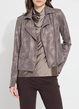 Load image into Gallery viewer, Lysse Amelia Printed Vegan Suede Moto Jacket
