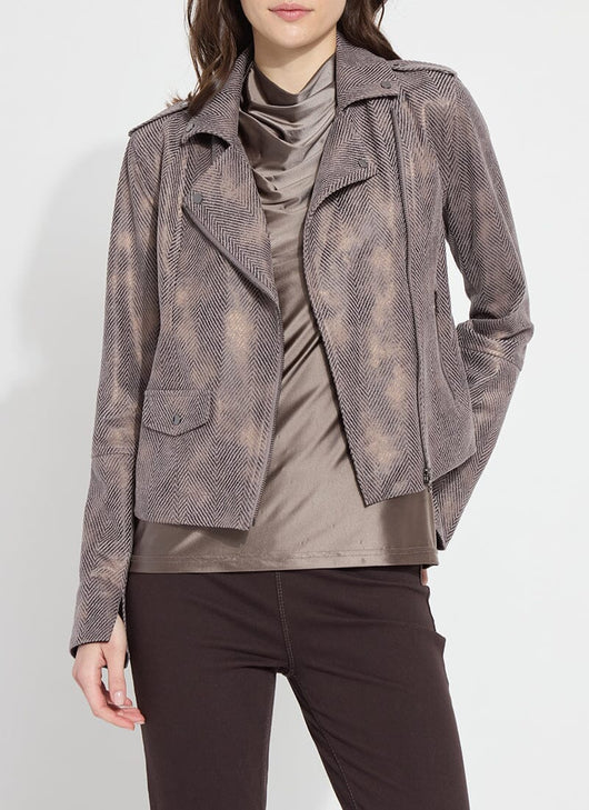 Lysse Amelia Printed Vegan Suede Moto Jacket