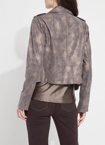 Lysse Amelia Printed Vegan Suede Moto Jacket