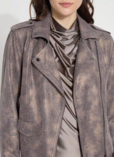 Load image into Gallery viewer, Lysse Amelia Printed Vegan Suede Moto Jacket
