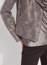 Load image into Gallery viewer, Lysse Amelia Printed Vegan Suede Moto Jacket
