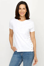 Load image into Gallery viewer, Elliott Lauren Upper Deck Asymmetrical Button Detail Tee
