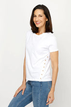 Load image into Gallery viewer, Elliott Lauren Upper Deck Asymmetrical Button Detail Tee
