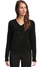 Load image into Gallery viewer, Elliott Lauren Pop Top V Neck Sweater
