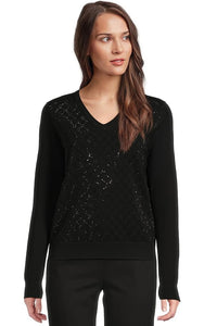 Elliott Lauren Pop Top V Neck Sweater