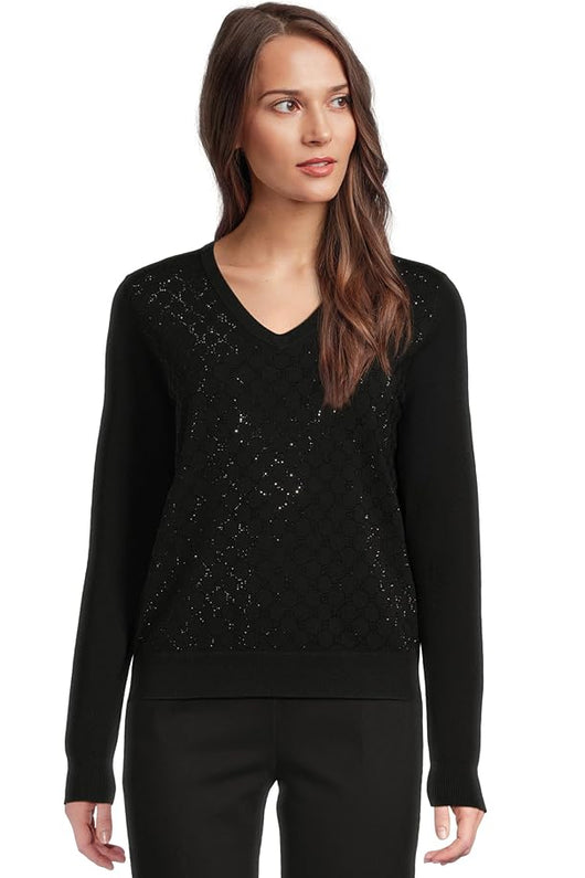 Elliott Lauren Pop Top V Neck Sweater