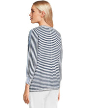 Load image into Gallery viewer, Elliott Lauren Blue Skies Stripe V Neck Sweater
