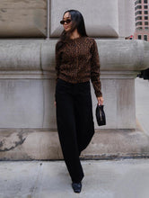 Load image into Gallery viewer, White &amp; Warren Cashmere Leopard Print Cardigan
