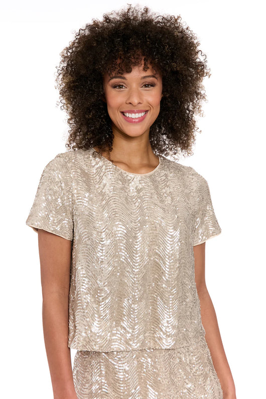Maggy London Wavy Sequin Tee