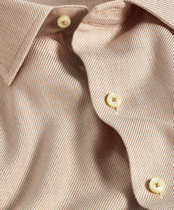David Donahue Solid Twill Sport Shirt