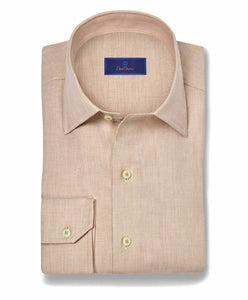 David Donahue Solid Twill Sport Shirt