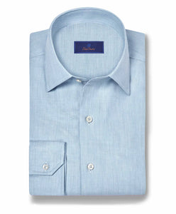 David Donahue Solid Twill Sport Shirt