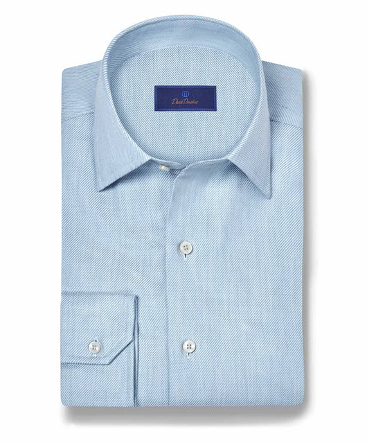 David Donahue Solid Twill Sport Shirt