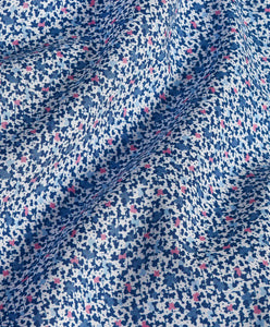 David Donahue Blue & Berry Micro Floral Print Short Sleeve Shirt
