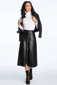 Elliott Lauren Vegan Leather Zip Front Skirt