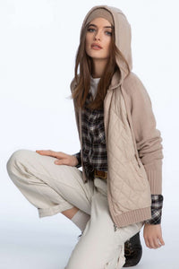 Elliott Lauren Mix Master Quilted Zip Front Hoodie