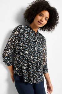 Nic + Zoe Femme Cheetah Tucked Top