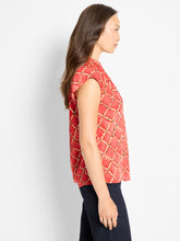 Load image into Gallery viewer, Nic + Zoe Squiggle Check Cap Sleeve Top
