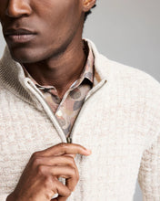 Load image into Gallery viewer, Billy Reid Basketweave Half Zip Sweater
