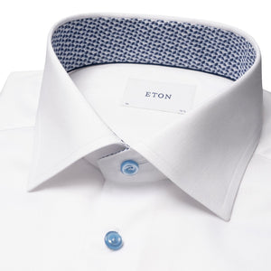 Eton Solid Signature Twill Geometric Effect Shirt