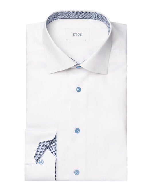 Eton Solid Signature Twill Geometric Effect Shirt