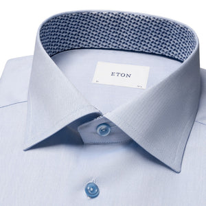 Eton Solid Signature Twill Geometric Effect Shirt