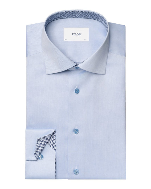 Eton Solid Signature Twill Geometric Effect Shirt