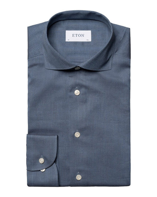 Eton Herringbone Wrinkle Free Flannel Shirt