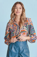 Load image into Gallery viewer, Tyler Boe Maggie Paisley Silk Top
