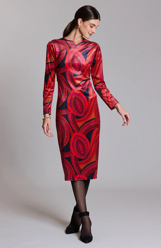 Tyler Boe Dana Midi Velvet Paisley Dress