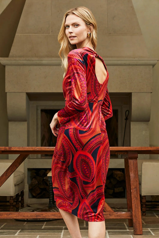 Tyler Boe Dana Midi Velvet Paisley Dress