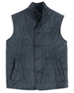 Johnnie-O Sutter Quilted Faux Suede Puffer Vest