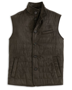 Johnnie-O Corde Quilted Faux Suede Puffer Vest