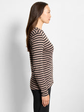 Load image into Gallery viewer, Nic + Zoe Striped Long Sleeve Henley Tee
