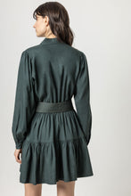 Load image into Gallery viewer, Lilla P Long Sleeve Split Neck Peplum Dress
