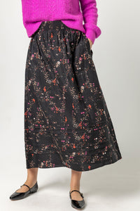 Lilla P Printed Woven Pleated Hem Skirt