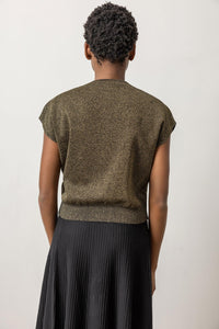 Lilla P Metallic V Neck Sweater