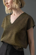 Load image into Gallery viewer, Lilla P Metallic V Neck Sweater
